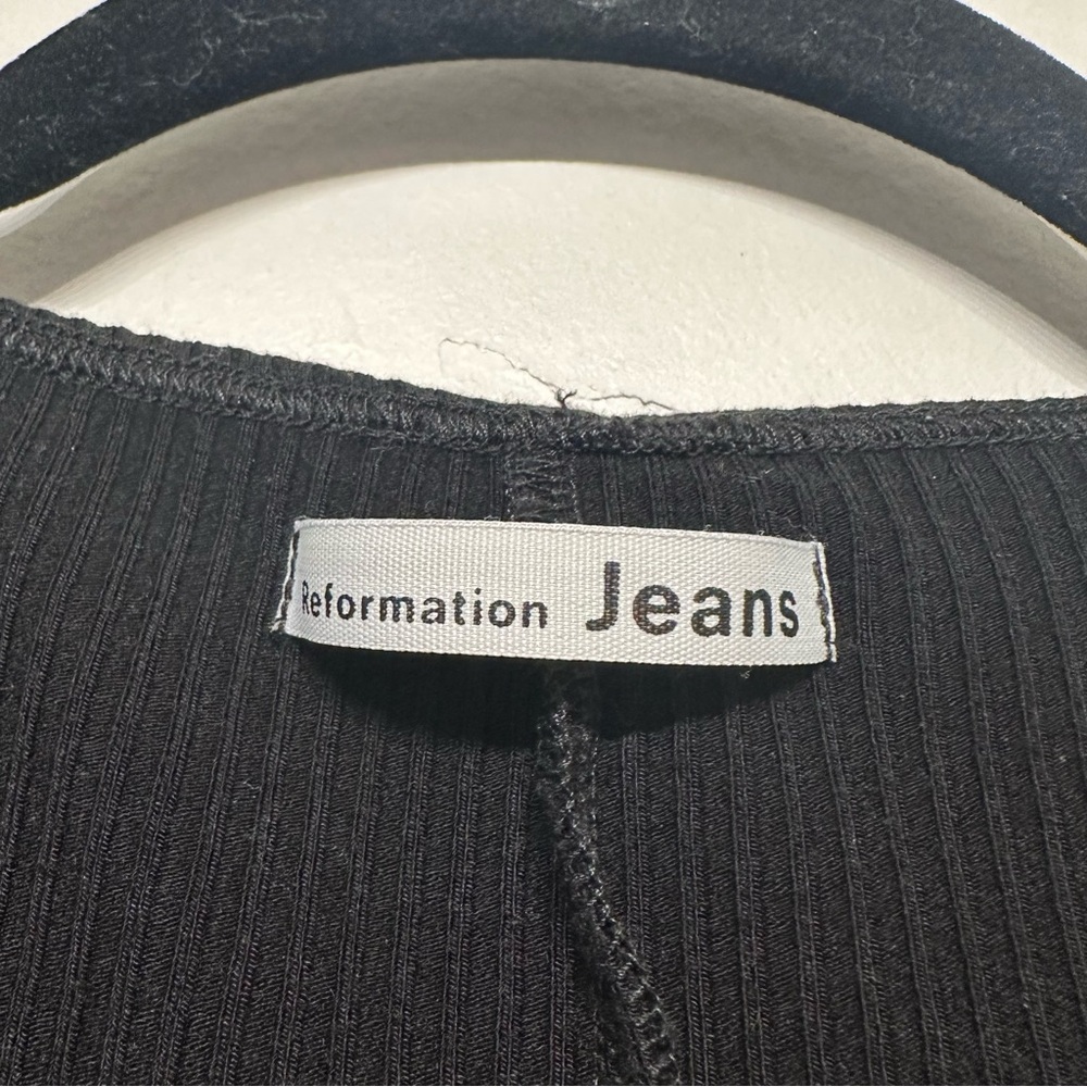 Reformation Jeans Margie Ribbed Mini Dress Black Small - Picture 5 of 7